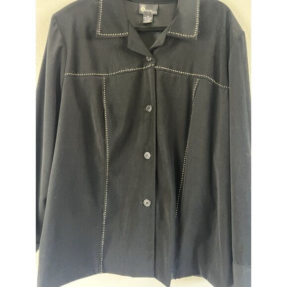 First Option Too Women’s Faux Suede Vintage Western Shirt Jacket Button Front 2X - Picture 8 of 10